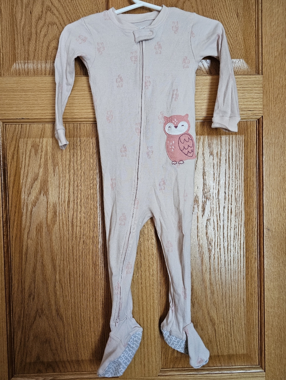 Carters Pink Owl Footed Pajamas 24 Months